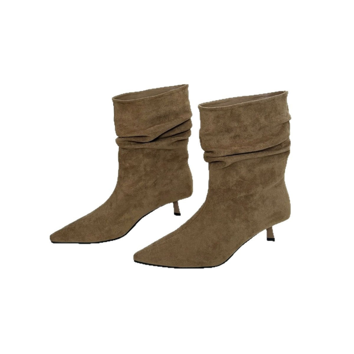 Women's Autumn Winter Pointed Toe High Heel Slimming Mid-Calf Boots LadyShow.Store