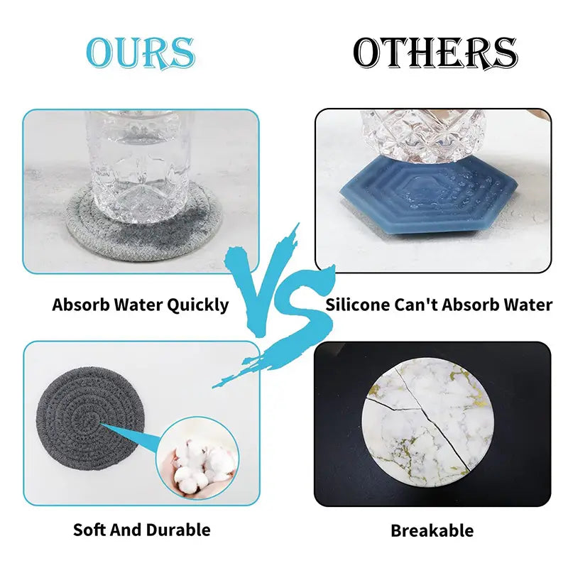 Handmade Braided Fabric Drink Coaster - Super Absorbent Best YouTube Store