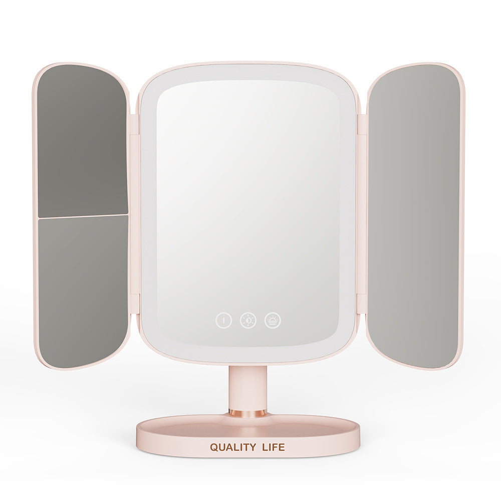 Rotating Smart Shell LED Makeup Mirror with Light LadyShow.Store