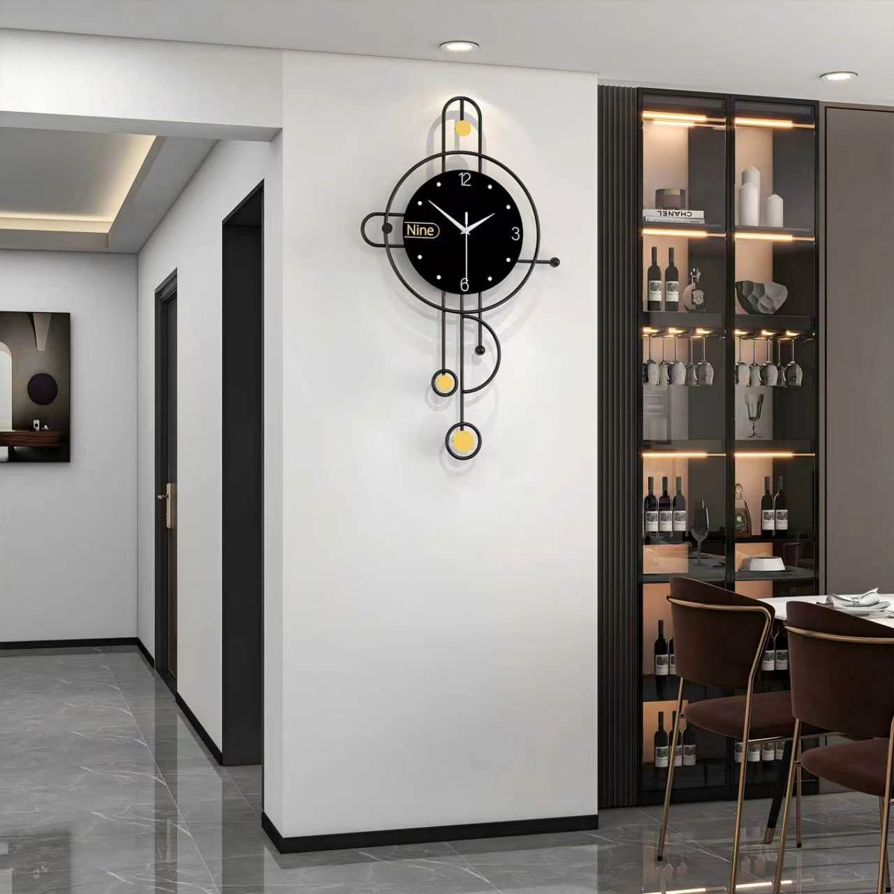 Modern Iron Wall Clock Metal Decorative Home Decor PearlNestDecor.com