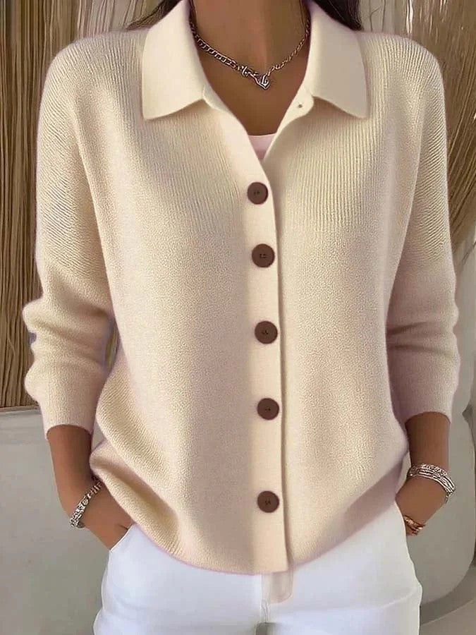Button-knitted Lapel Sweater Cardigan Coat For Women LadyShow.Store