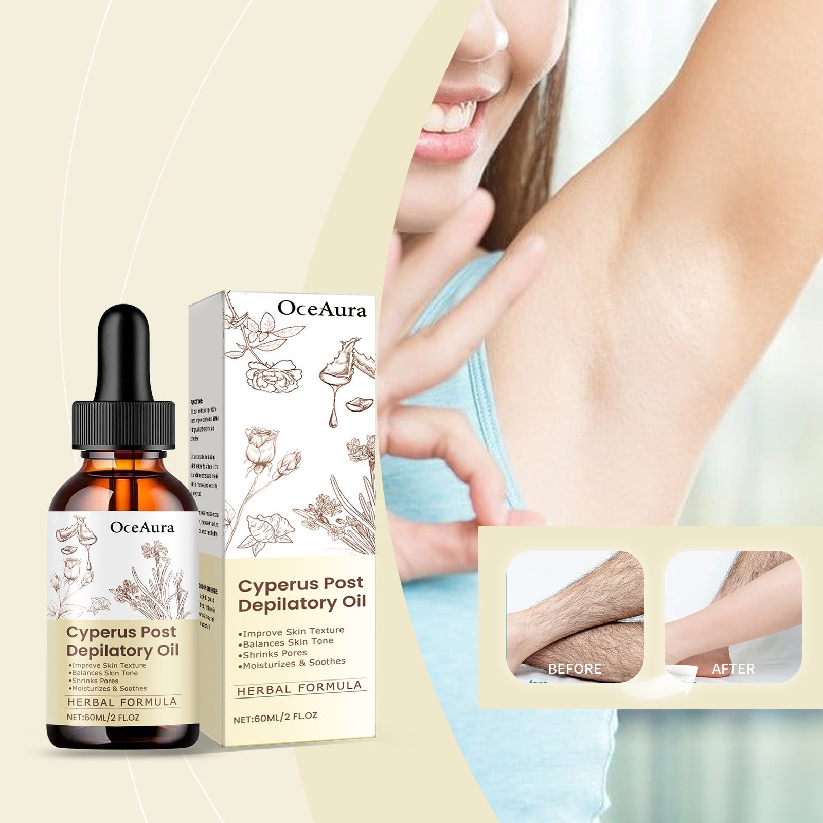 Hair Removal Care Essential Oil 60ml Tri Light Beauty