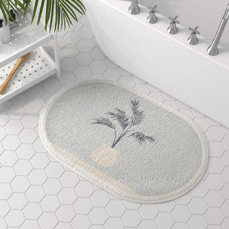 Household Simple Oval Cashmere Bathroom Mat