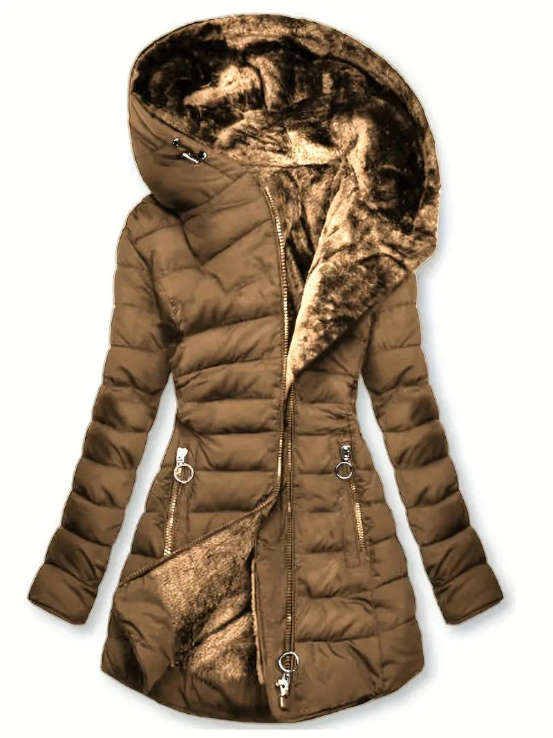 Hooded long-sleeved warm and velvet cotton jacket LadyShow.Store