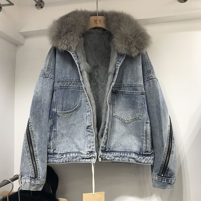 Loose Denim Coat for Women Pi-Mart