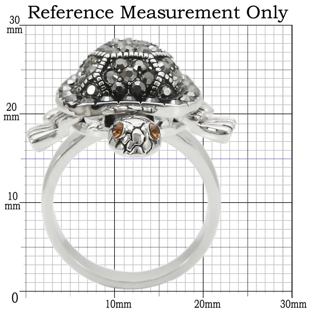 0W285 - Rhodium Brass Ring with Top Grade Crystal  in Multi Color LuxuryLifeWay Online Store