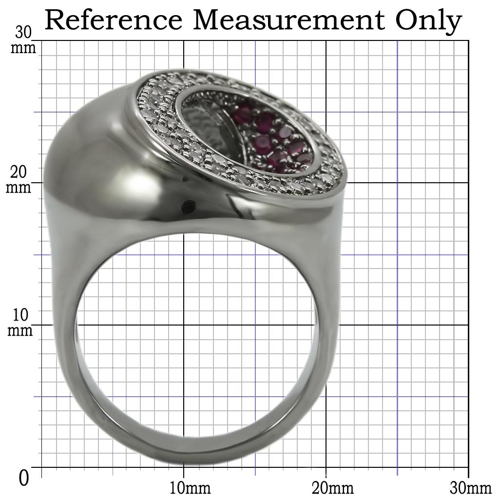 0W304 - Ruthenium Brass Ring with Synthetic Garnet in Ruby LuxuryLifeWay Online Store