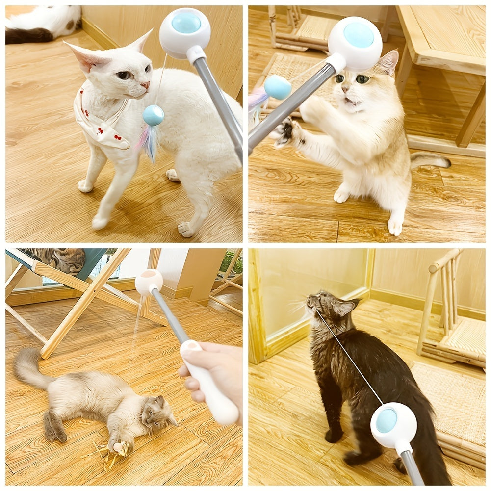 Cat Teaser Stick, Retractable Cat Wand With Replacement Head, Cat Feather Toy, Cat Interactive Toy For Indoor Cats For Relief Boredom And Exercise Pets Fashion