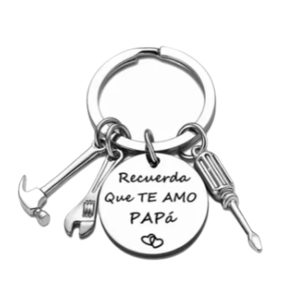 PaPa Stainless Steel Round Board Keychain Father's Day Gift LuxuryLifeWay Online Store