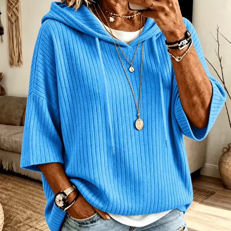 Solid-color Hoodie With Double Hoods And A Drawstring NorixaFashion.com