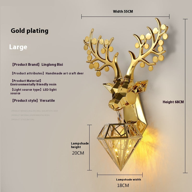 Deer Head Wall Lamp Creative Personalized Antlers PearlNestDecor.com