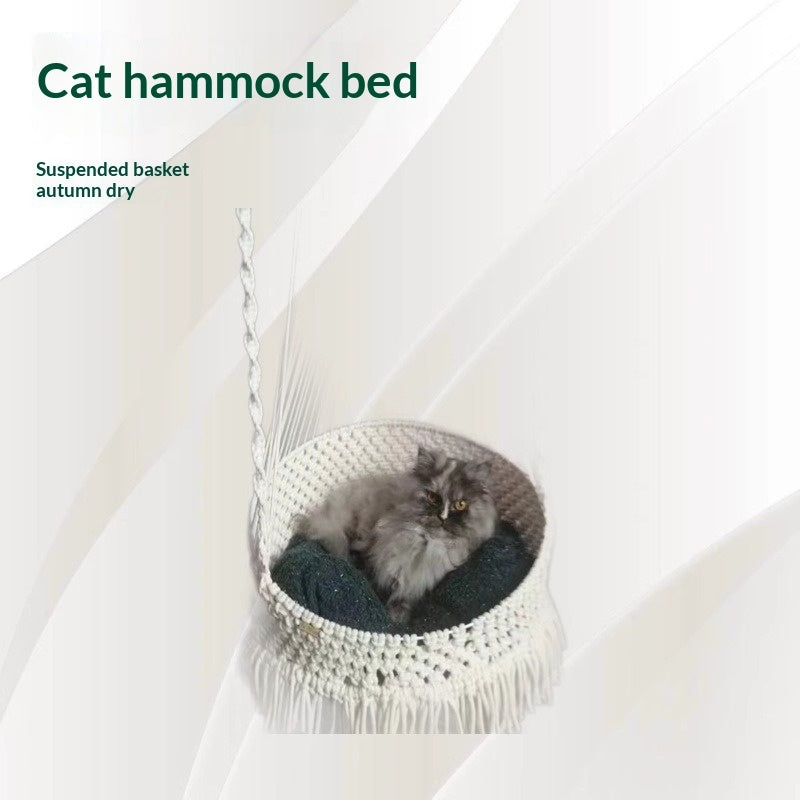Bohemian-style Cotton Rope Hand-woven Pet Hammock Basket Pet Bed Pets Fashion