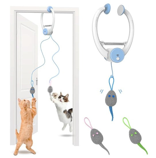 Colorful Beating Mouse Electric Door Holder Hanging Automatic Interactive Toy Pets Fashion