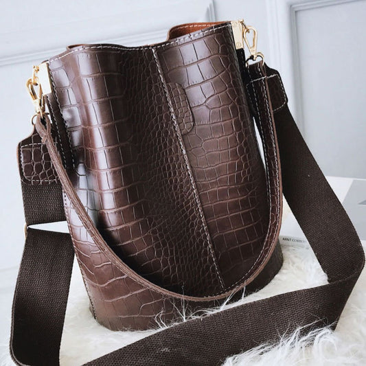 Blake Shoulder Bag -Chocolate Croc LadyShow.Store