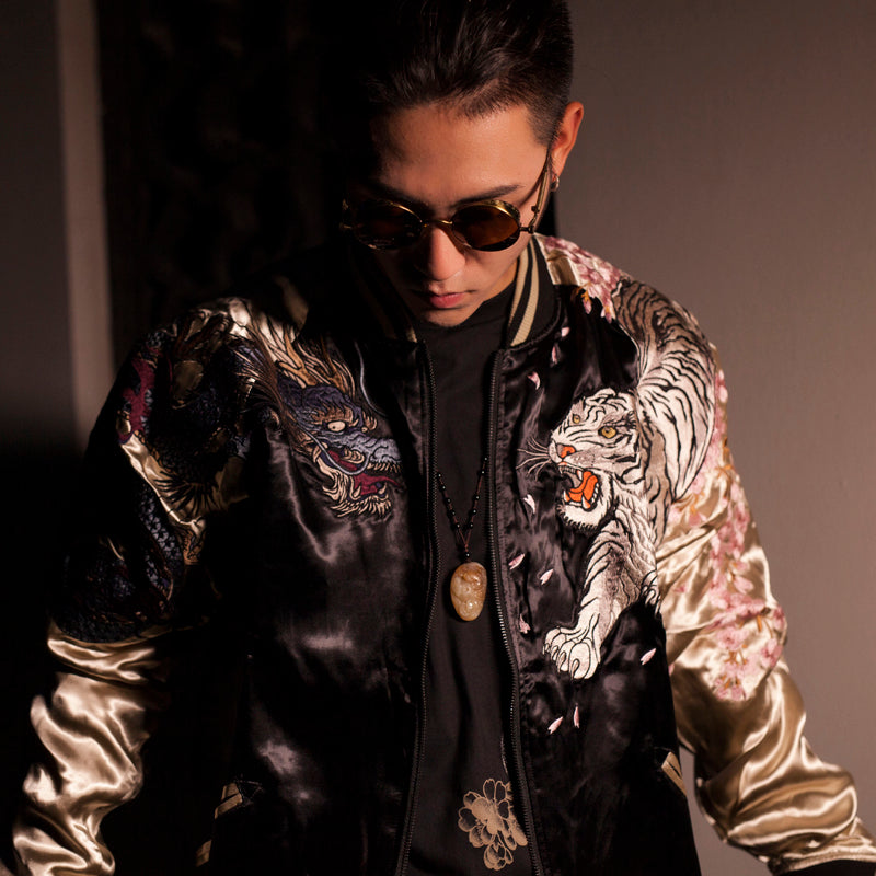 Men's Double-Sided Embroidered Jacket with Four Gods Pi-Mart