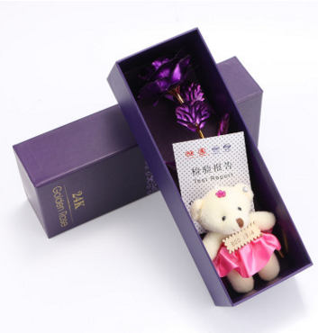 24K Gold Foil Purple Rose - Mother's Day Gift LadyShow.Store