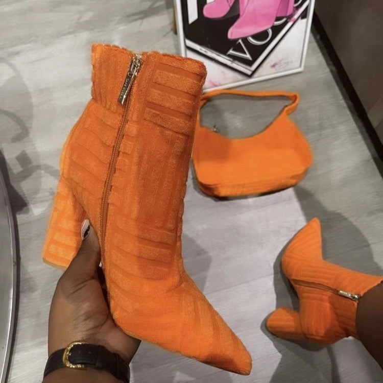 Heeled Boots For Women Fashion Pionted Toe Shoes LadyShow.Store