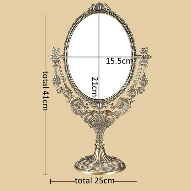 Rustic Double-Sided Makeup Mirror for Desktop Use LadyShow.Store
