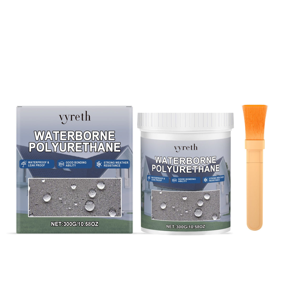 Roof Waterproof Adhesive Coating 300g Bottle-1 Brush1box Tri Light Beauty