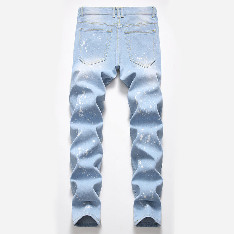Men's Ripped Denim Jeans - Summer Casual Straight Fit Pi-Mart
