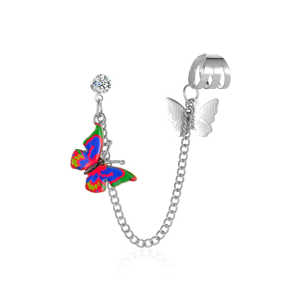 Fantasy Single Colorful Butterfly Earring