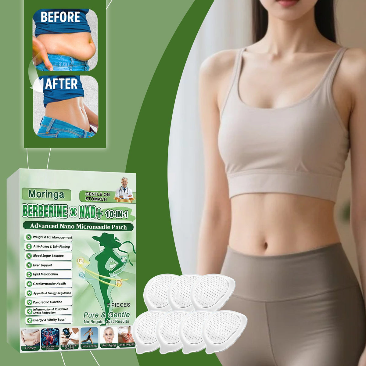 Moringa Care Microneedle Patch 7 Pieces 1Box Tri Light Beauty