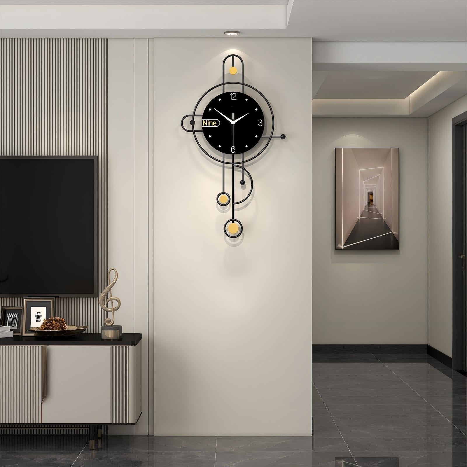 Modern Iron Wall Clock Metal Decorative Home Decor PearlNestDecor.com