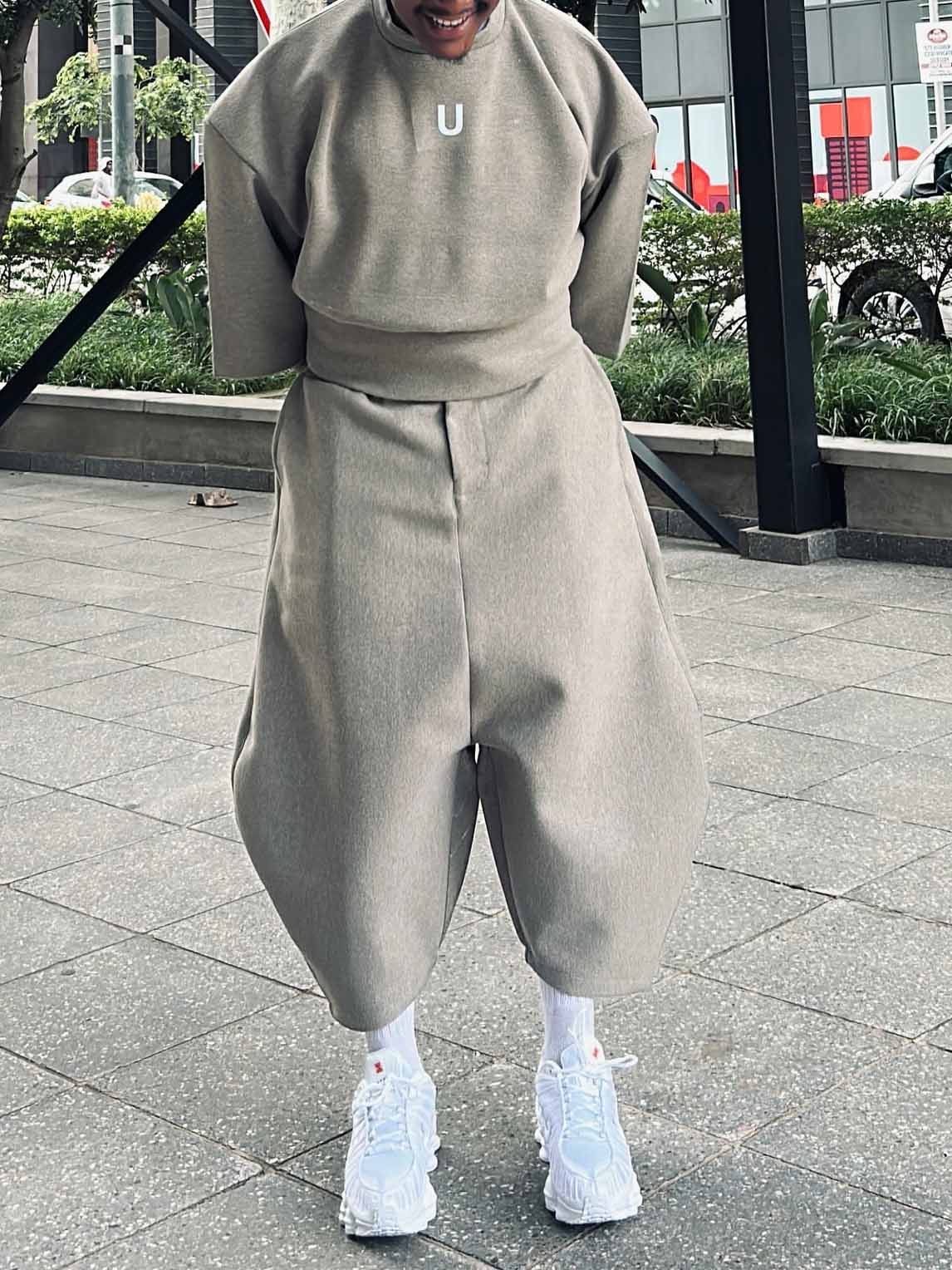 Casual Men's Ash - Grey Baggy Top And Harem - Style Pants Set NorixaFashion.com