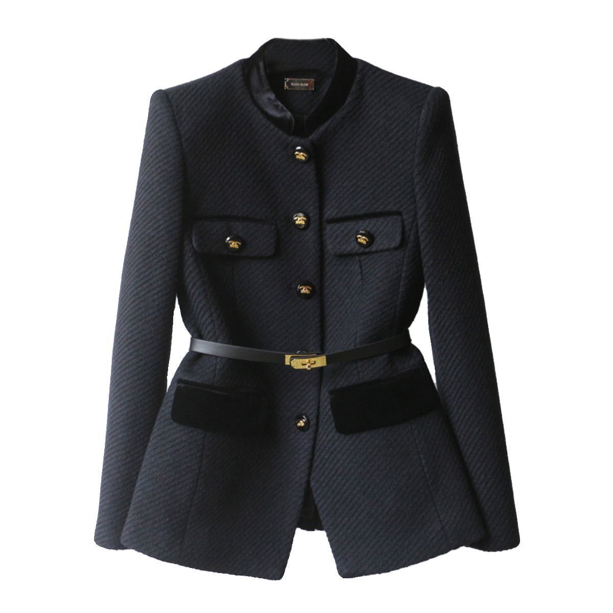 Mid-length Waist Slimming Overcoat Shoulder Women's Clothing Best YouTube Store