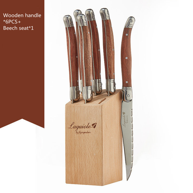 Stainless Steel Rosewood Wooden Handle Western Knife Steak Knife And Fork Set