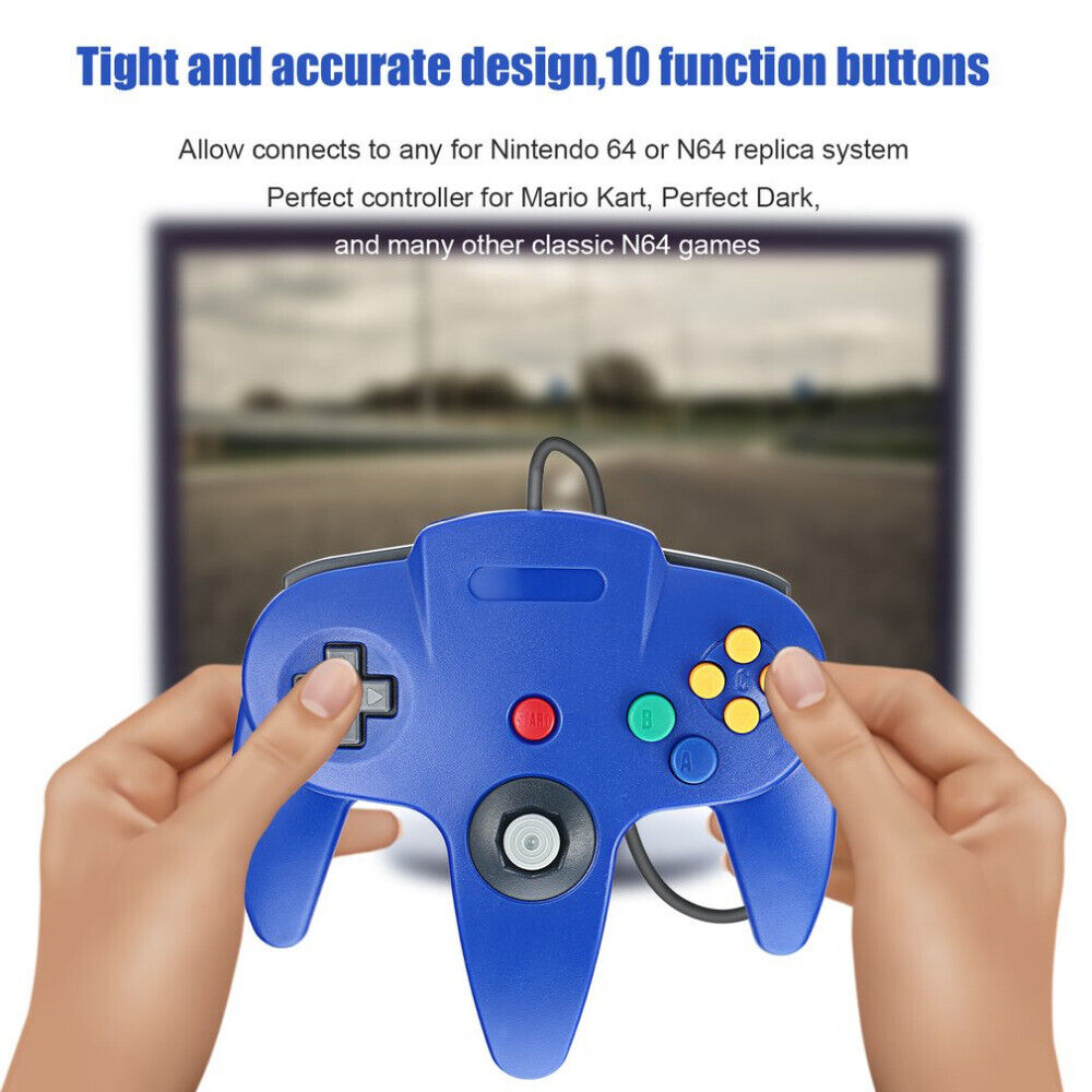 New Wired Controller Joystick Compatible With Nintendo 64 N64 Video Game Console Pi-Mart