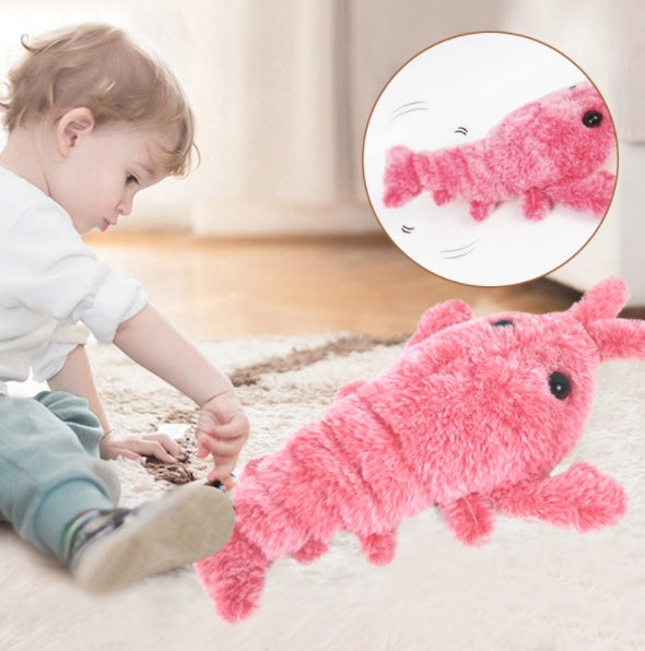 Pet Toys Electric Jumping Shrimp USB Charging Simulation Lobster Funny Cat Plush Pets Toy Pets Fashion