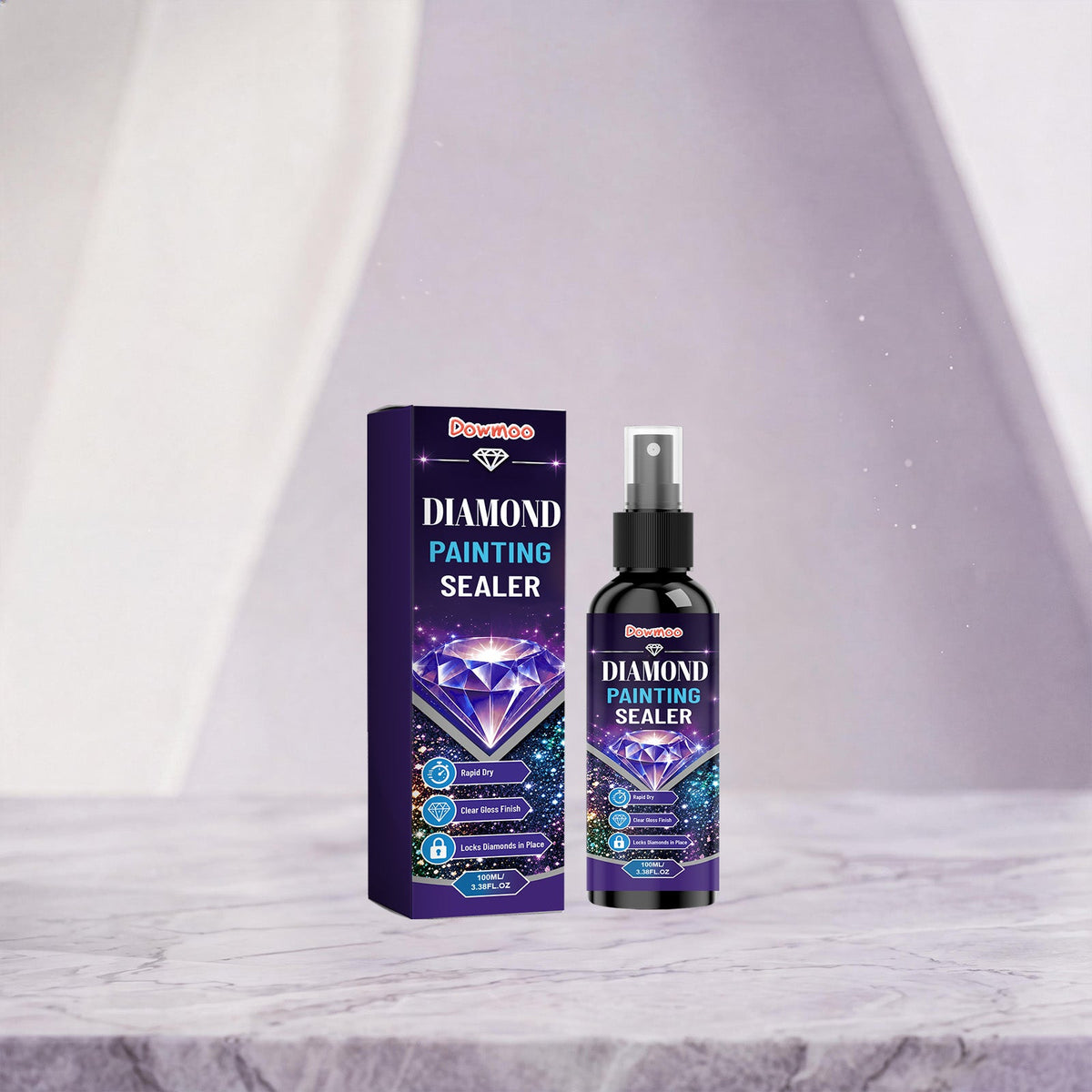 Secure Diamond Lock, Transparent, Brightening, Dust-proof, Painting Protection, Quick Drying Film Sealing Agent, Diamond Painting Sealing Agent 1 00ml, 1 Box Tri Light Beauty