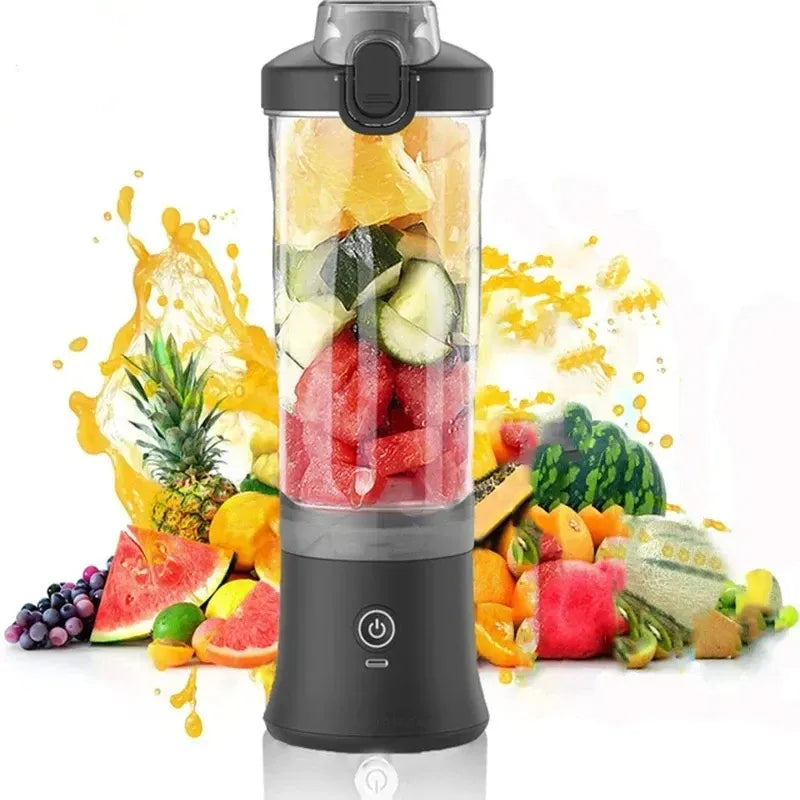 Portable Blender 600ML Electric Juicer Fruit Mixers 4000mAh USB Rechargeable Smoothie Mini Blender Personal Juicer Colorf Pi-Mart