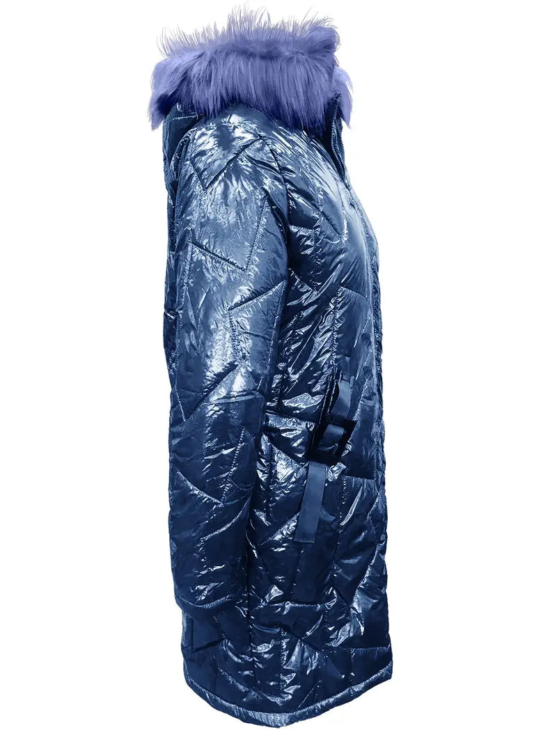 Thermal Cotton-Padded Midi Jacket for Women Pi-Mart