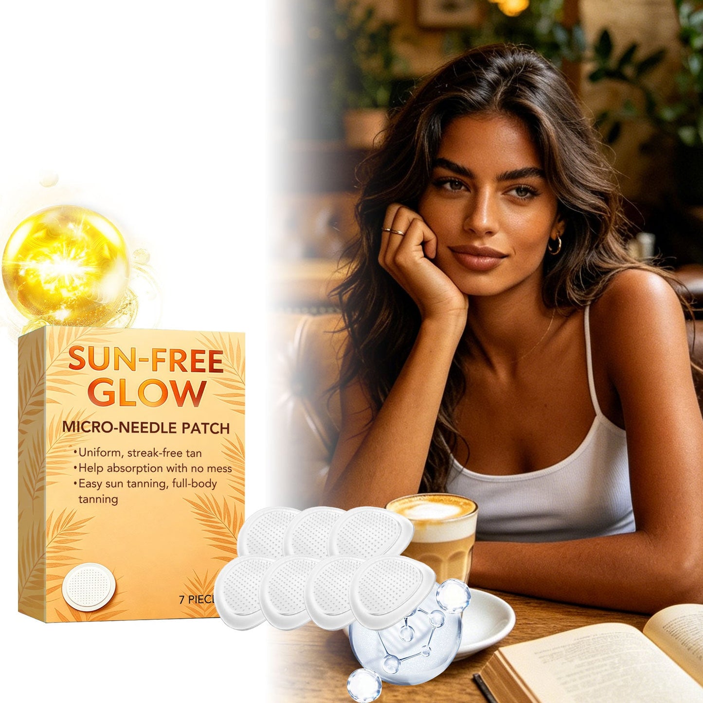 Tanning Microneedle Patches 7pcs Tri Light Beauty