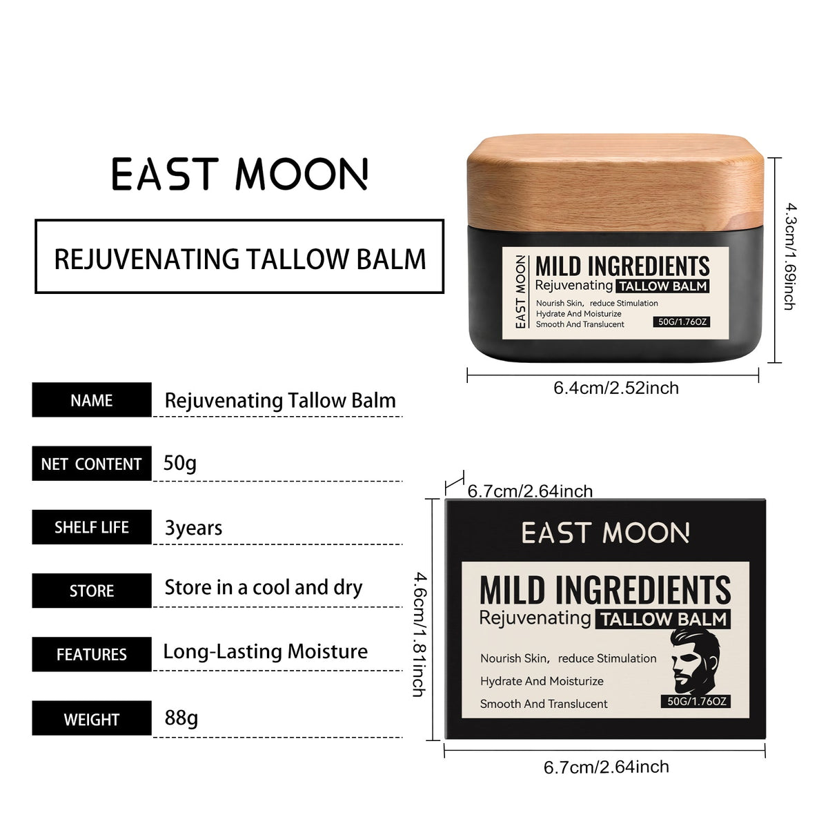 Men's Facial Moisturizer 50g 1box Tri Light Beauty