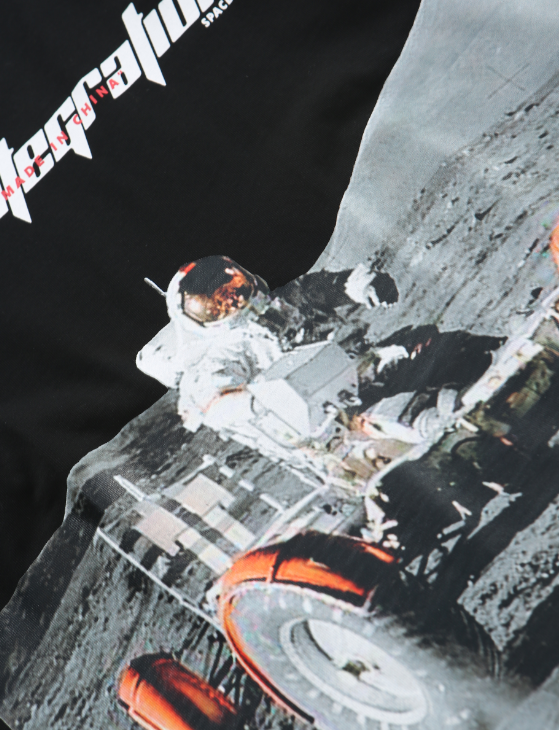 Trendy Summer Loose Fit Astronaut Print T-Shirt Pi-Mart