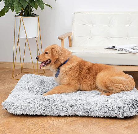 Plush Square Pet Bed Wave Memory Foam Deep Sleep Dog Sofa Bed Pets Fashion