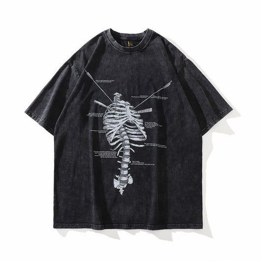 Vintage Streetwear Graffiti T-Shirt for Men Pi-Mart