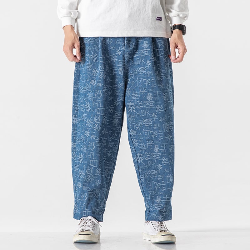 Fairy Crane Panel Denim Jeans Pi-Mart