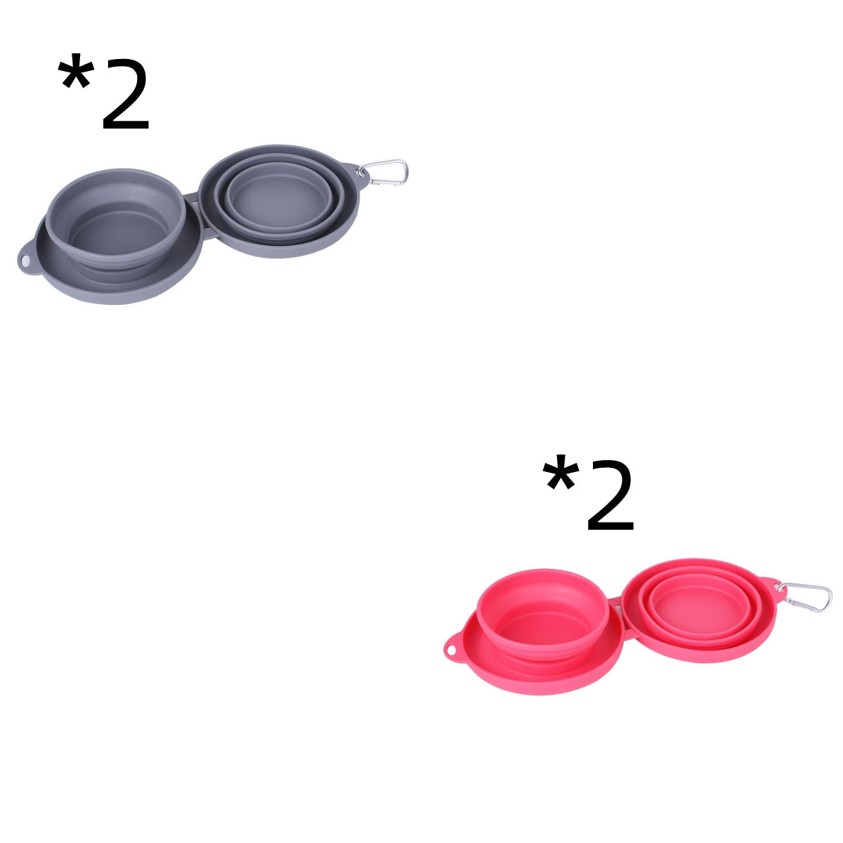 Rubber Foldable Double Bowl Pet Feeding Bowl Pets Supplies Dog Cat Bowls Pets Fashion