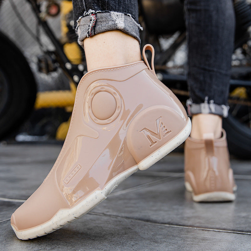 Motorcycle Rain Boots Men's Summer Youth Outdoor Non-slip Wading Shoes Fashion Low Top Flat Work Shoes Rubber Shoes LuxuryLifeWay Online Store