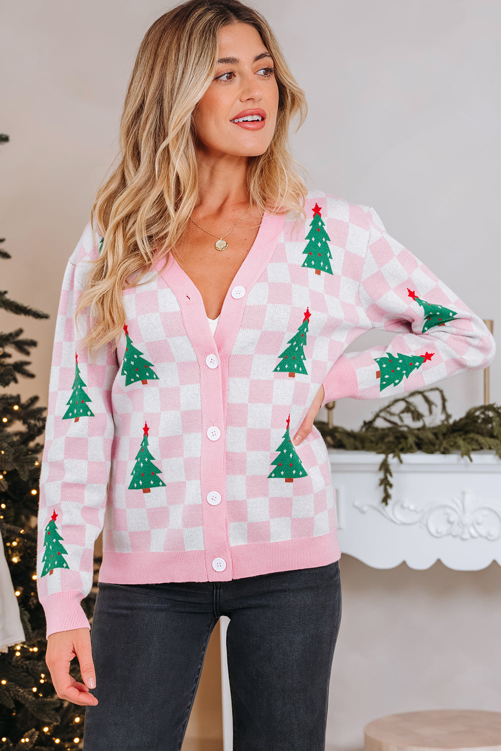 Ella Tree Pattern Cardigan Sweater LuxuryLifeWay Online Store