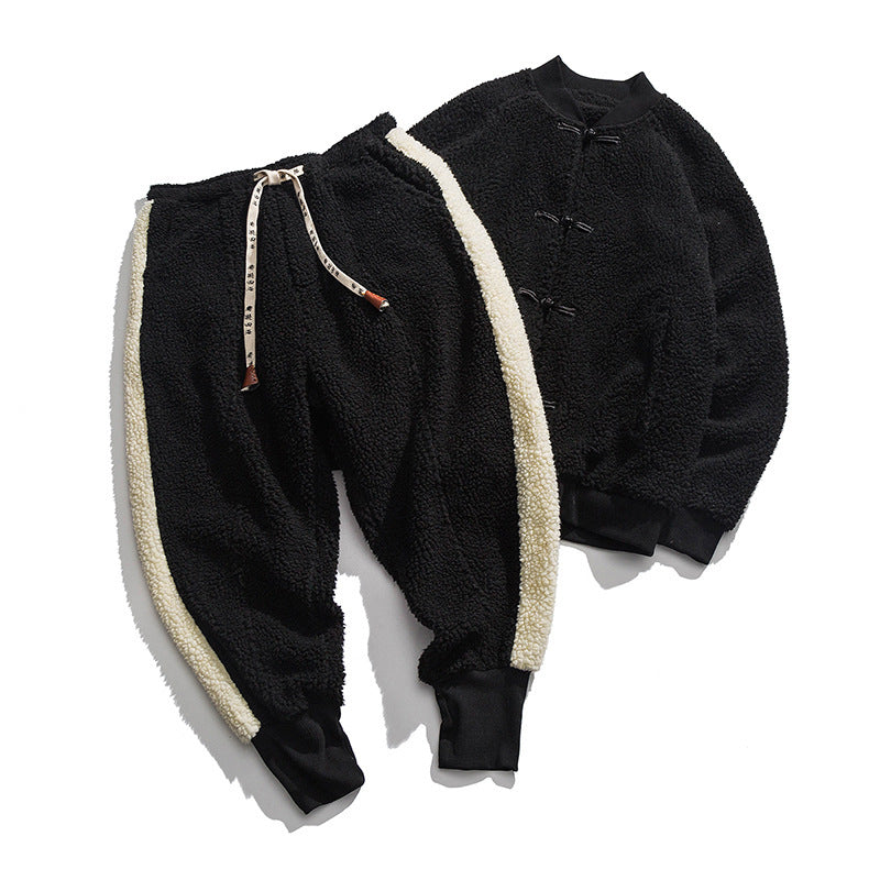 Chinese Style Winter Outfit with Cotton Jacket and Pants Pi-Mart