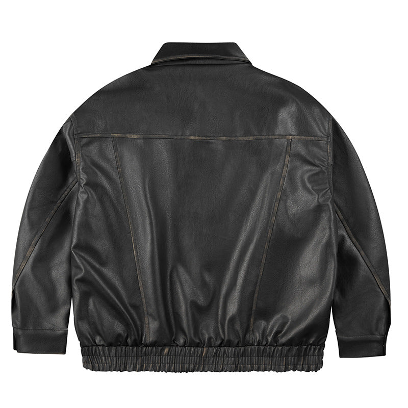 Retro Leather Clothing For Men And Women Loose Best YouTube Store