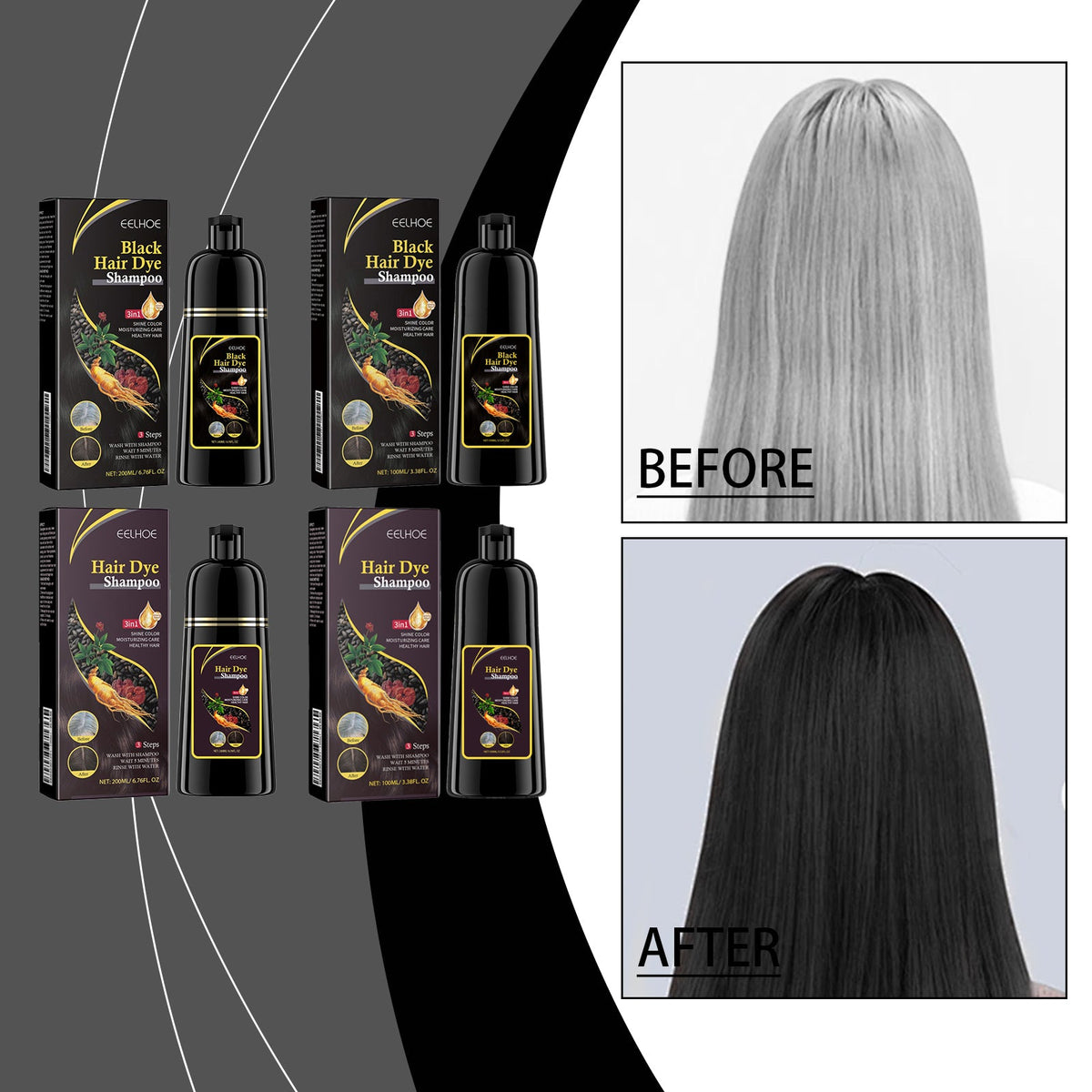 Herbal E Ssence Hair Dye Shampoo, Plant-Based Care, DIY, Long-Lasting Color, Healthy Hair Coloring Tri Light Beauty