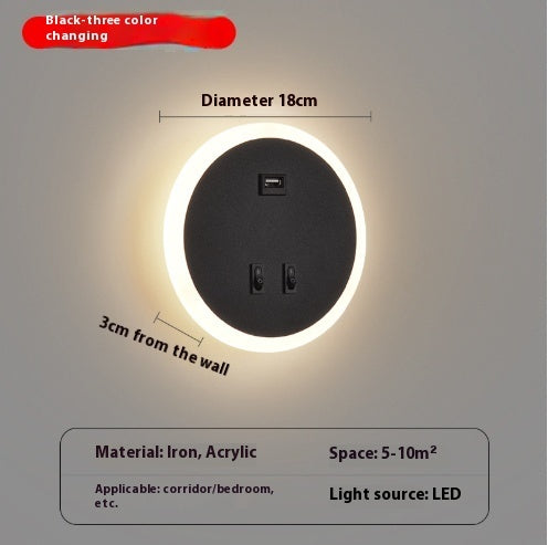 Modern Minimalist Bedside LED Wall Lamp Creative Led Spotlight PearlNestDecor.com