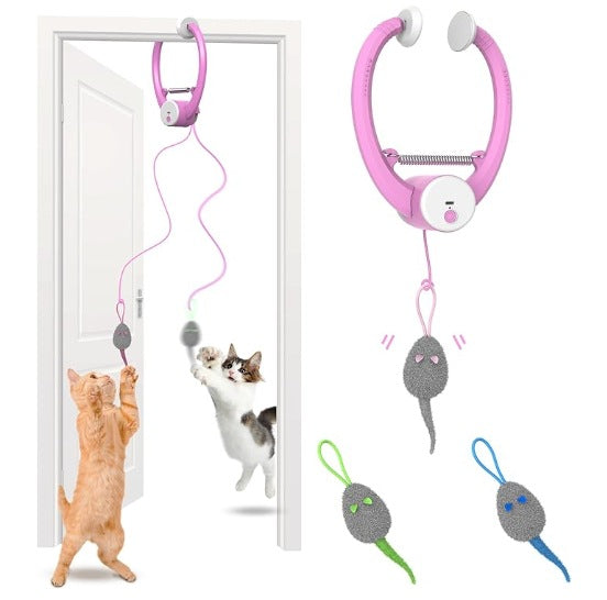 Colorful Beating Mouse Electric Door Holder Hanging Automatic Interactive Toy Pets Fashion