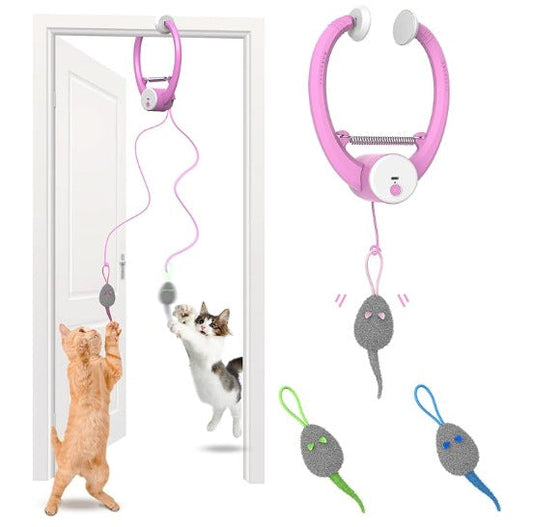 Colorful Beating Mouse Electric Door Holder Hanging Automatic Interactive Toy Pets Fashion